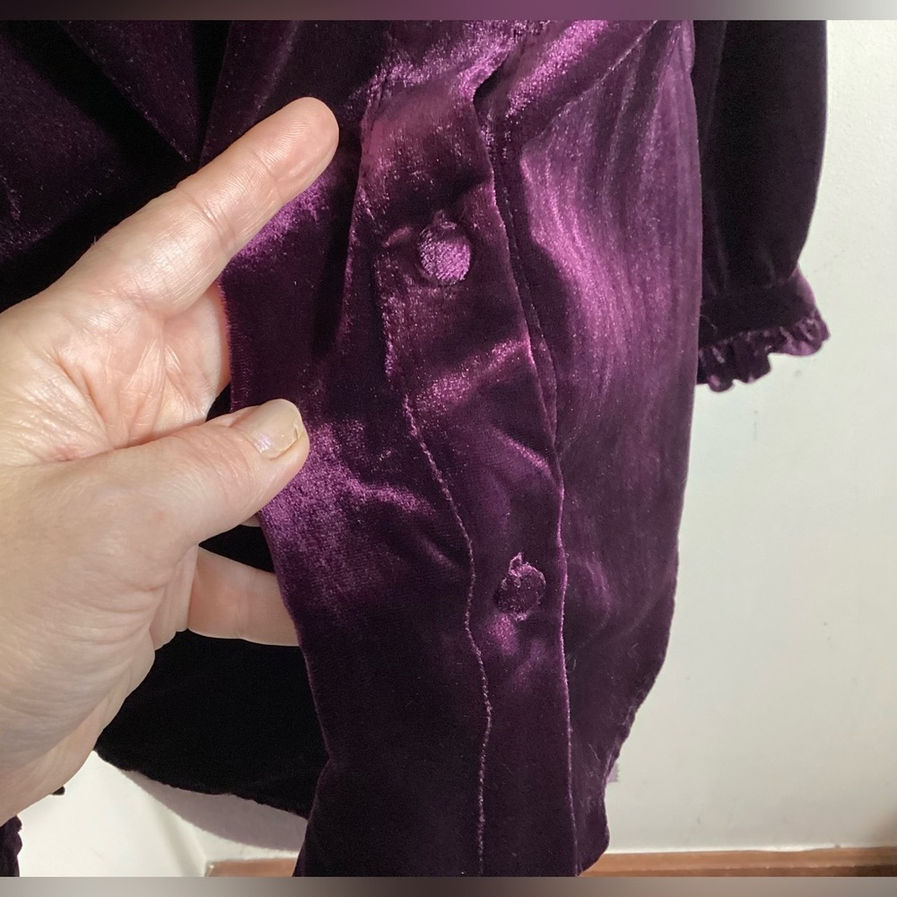 Royalcore Velvet Button Up Top S Whimsigoth Artsy Romantic - Picture 11 of 15